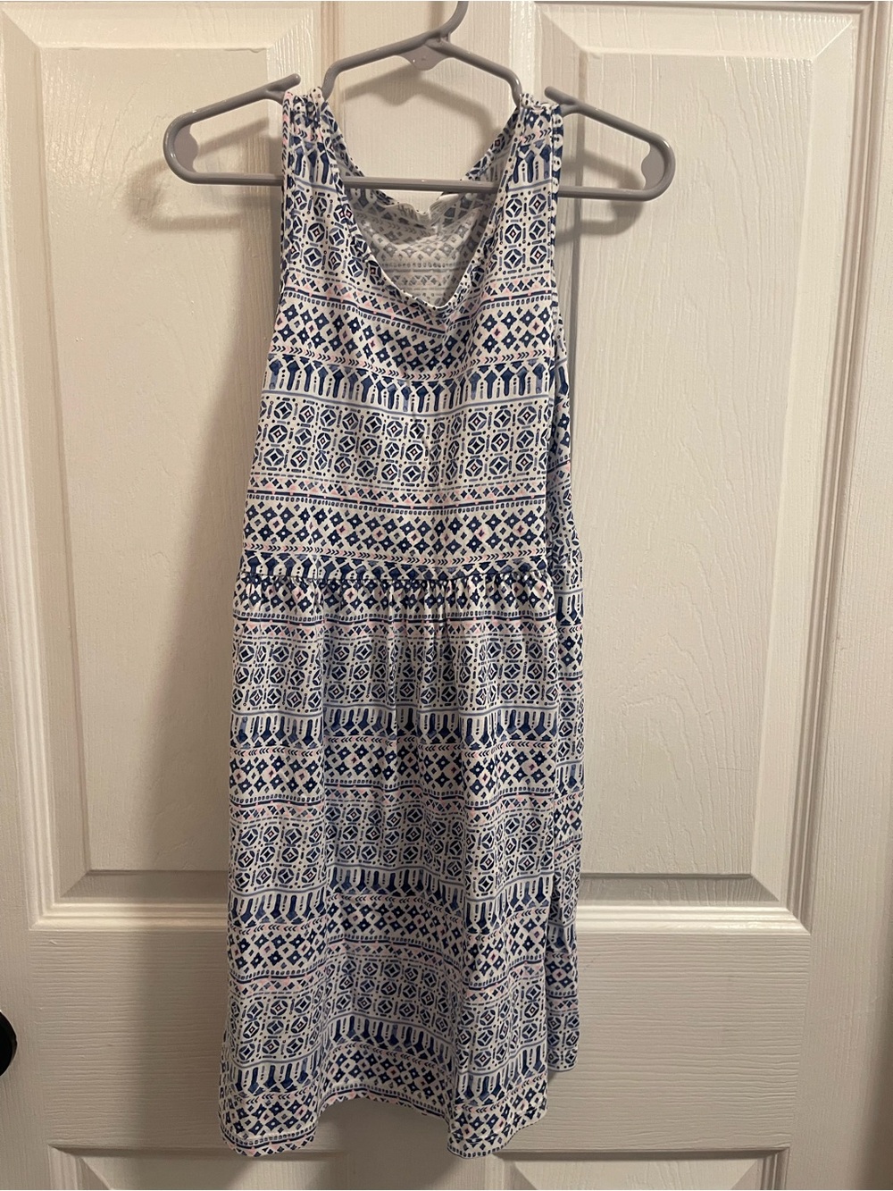 H&M Navy and White Patterned Sleeveless Summer Dress